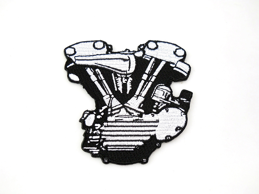 Black and White Knucklehead Engine Patch