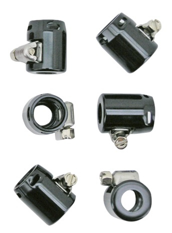 Gzp 6Pck Grooved Hose End 1/4+5/16Id Black