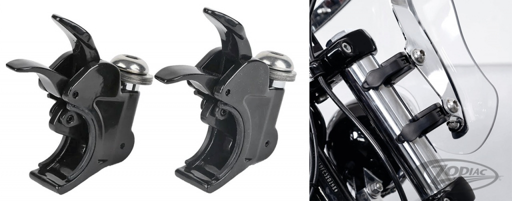 39mm Fork Clamps Black for 1/4 Fairing