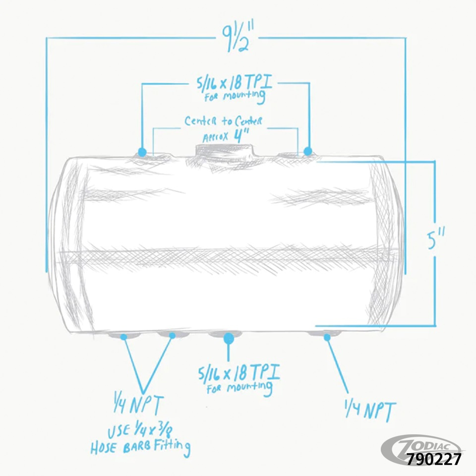 Lowbrow Dimpled Steel Oil Tank 3/4 Gallon